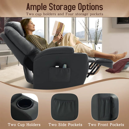 US Warehouse Electric Home Theater Recliner Sofa Chair Recliner Seat Cinema Sofa with Massage Function