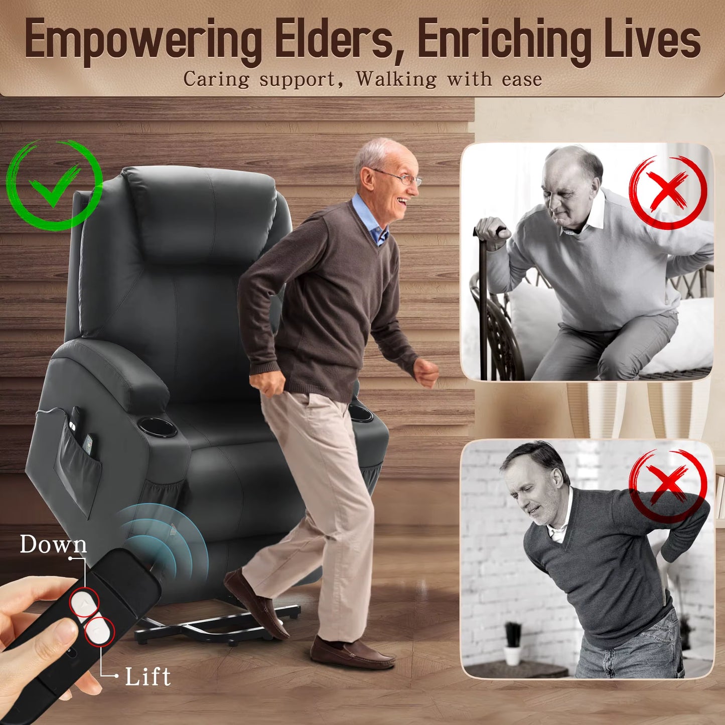 US Warehouse Electric Home Theater Recliner Sofa Chair Recliner Seat Cinema Sofa with Massage Function