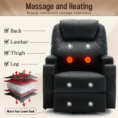 US Warehouse Electric Home Theater Recliner Sofa Chair Recliner Seat Cinema Sofa with Massage Function