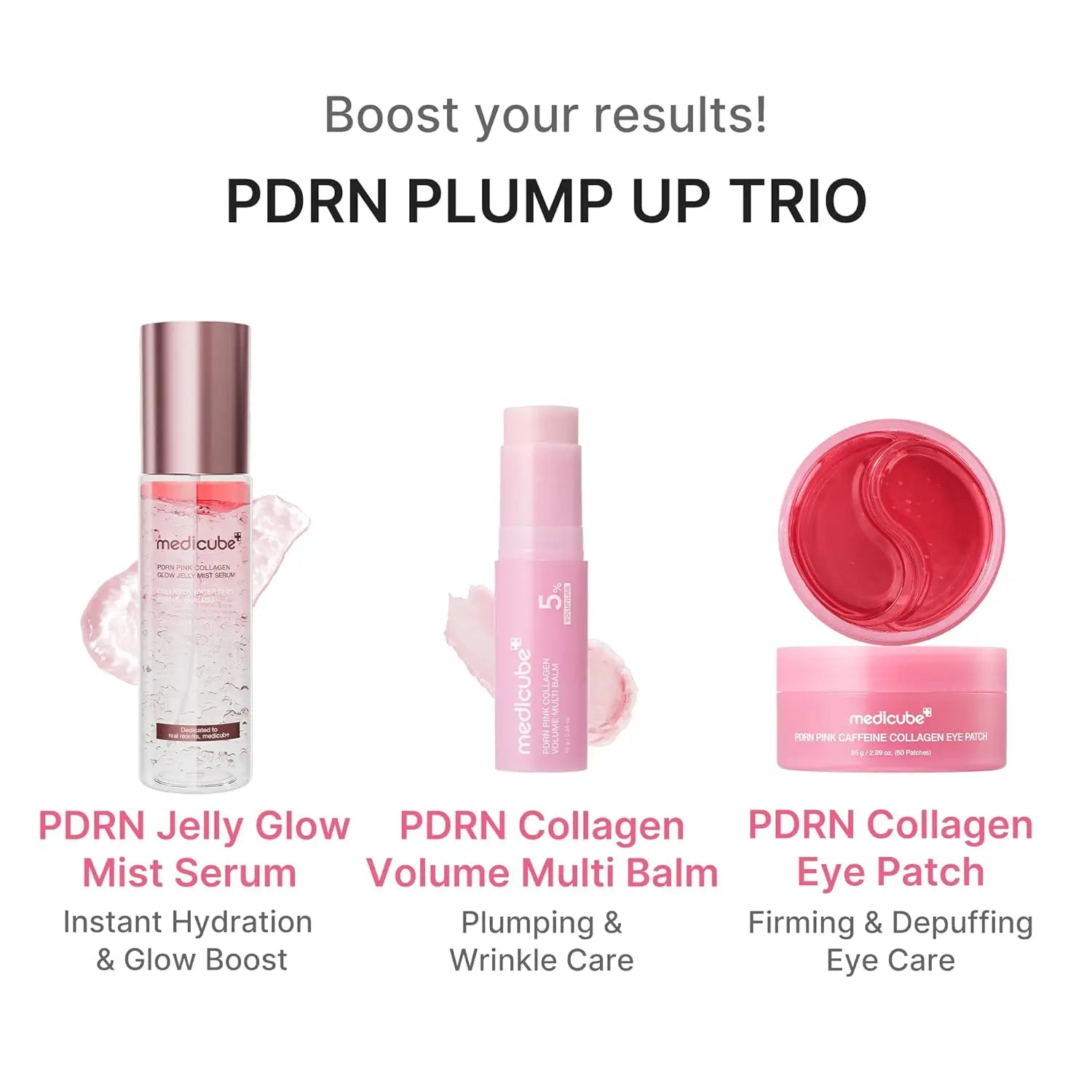Medicube PDRN Pink Collagen Volume Multi Balm Stick | Volufiline, PDRN, NAD, Collagen | Face & Body Balm for Under-Eyes, Neck