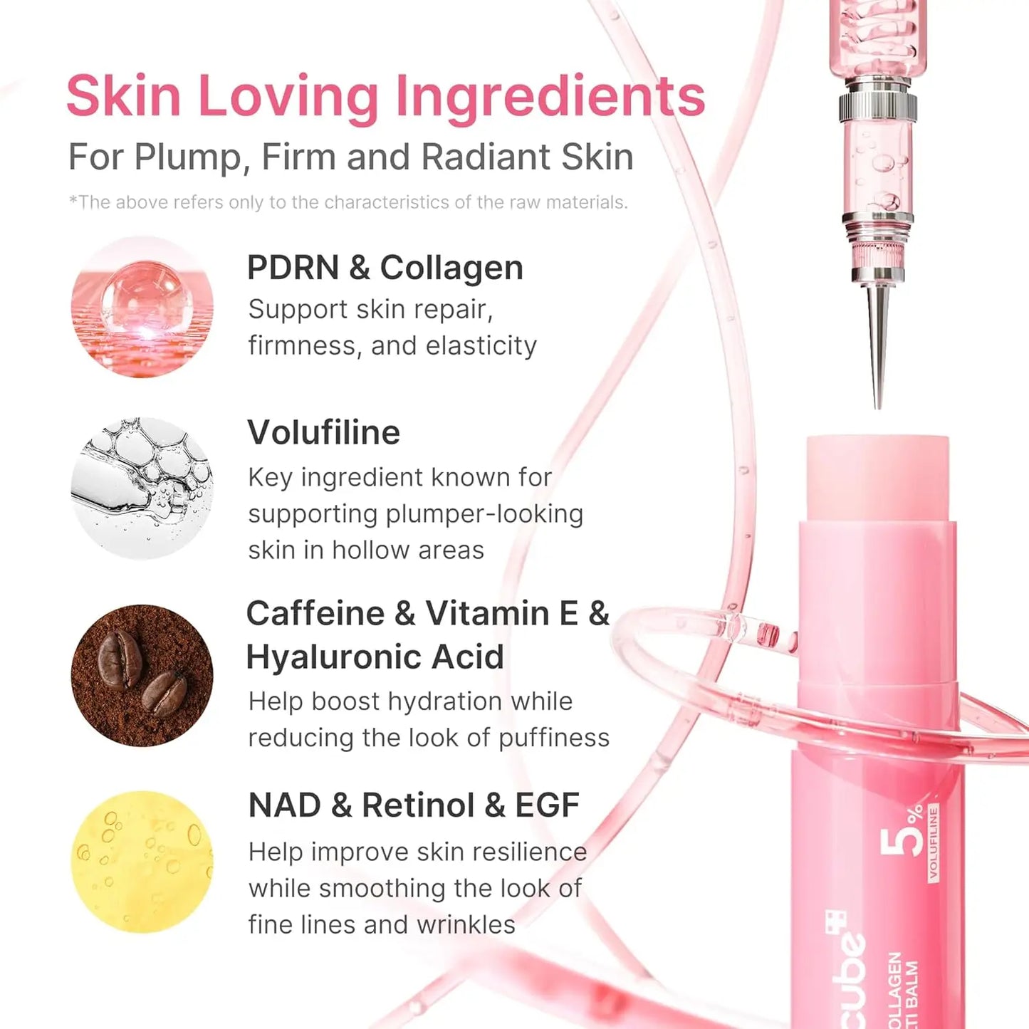 Medicube PDRN Pink Collagen Volume Multi Balm Stick | Volufiline, PDRN, NAD, Collagen | Face & Body Balm for Under-Eyes, Neck