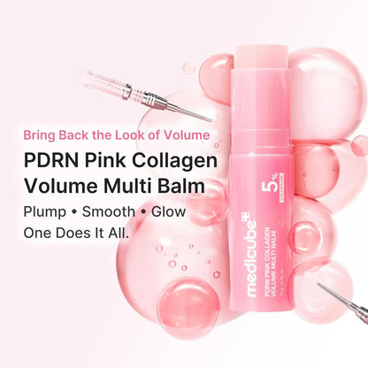 Medicube PDRN Pink Collagen Volume Multi Balm Stick | Volufiline, PDRN, NAD, Collagen | Face & Body Balm for Under-Eyes, Neck